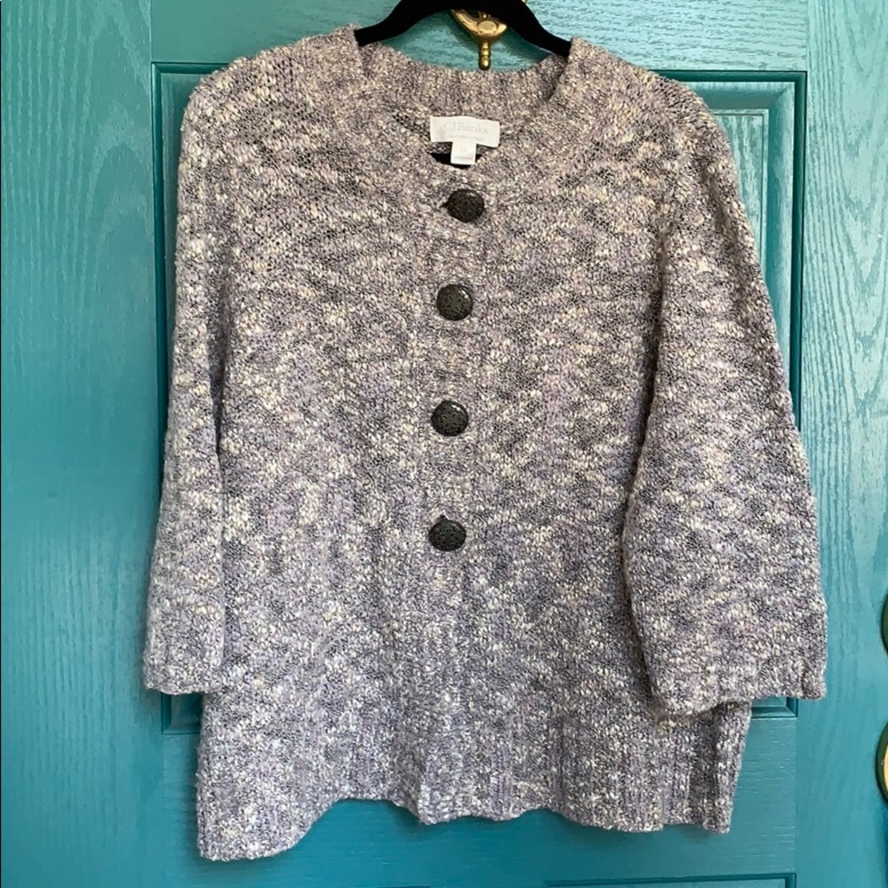 CJ Banks Button Up Sweater - 1X